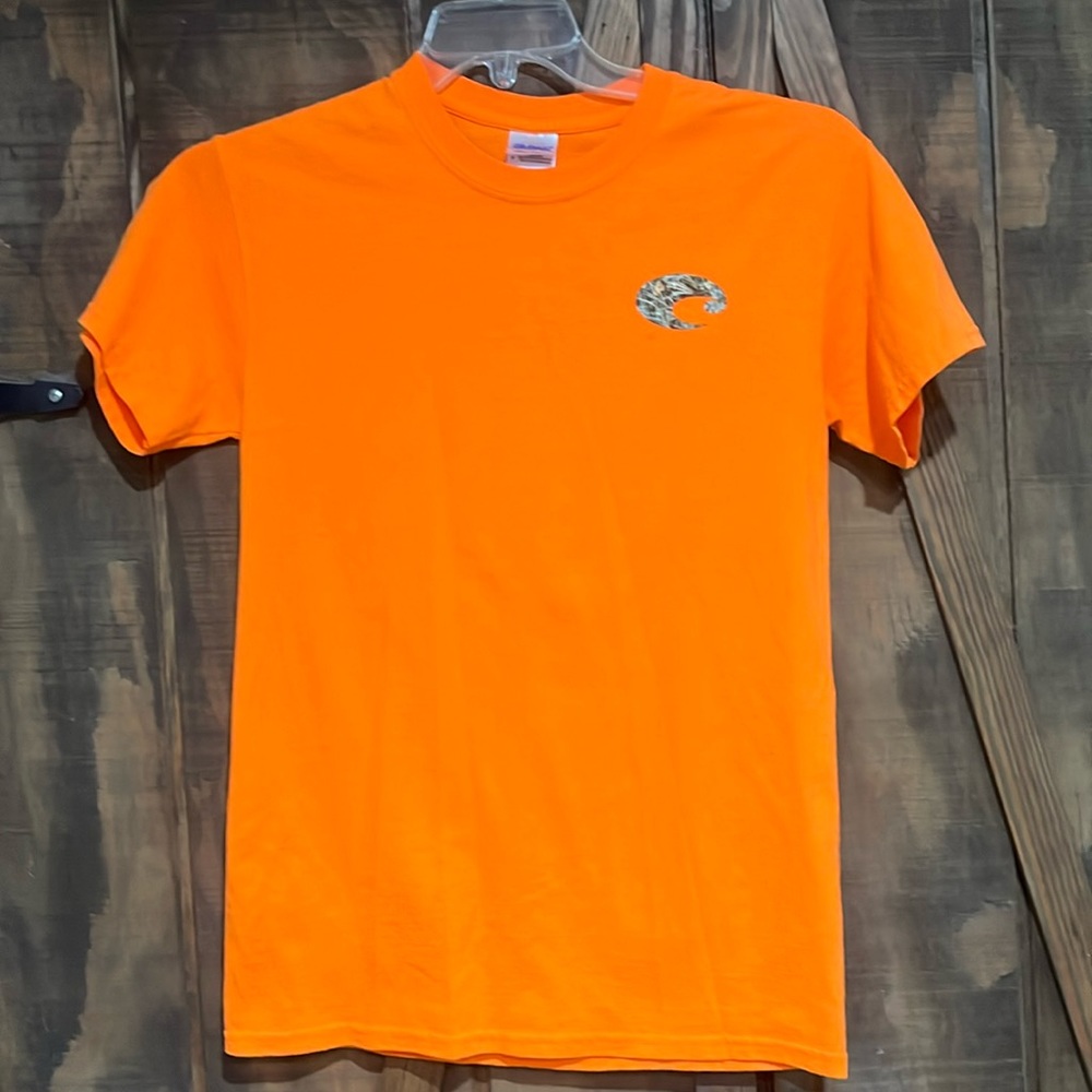 Orange and camo Costa shirt